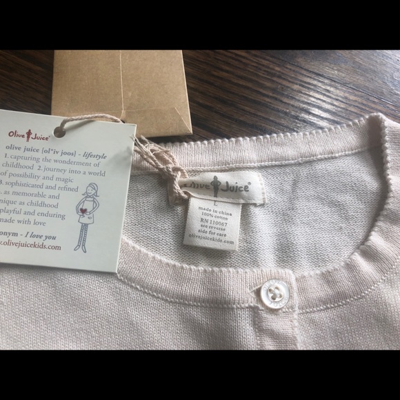 Olive Juice Girls cream cardigan sweater NWT - Picture 2 of 6